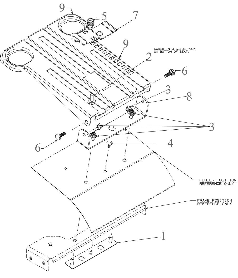 Seat Adjustment Diagram and Parts List for XT1-GT50KH (14BQA3CQ010)(2021) Cub Cadet Lawn Tractor